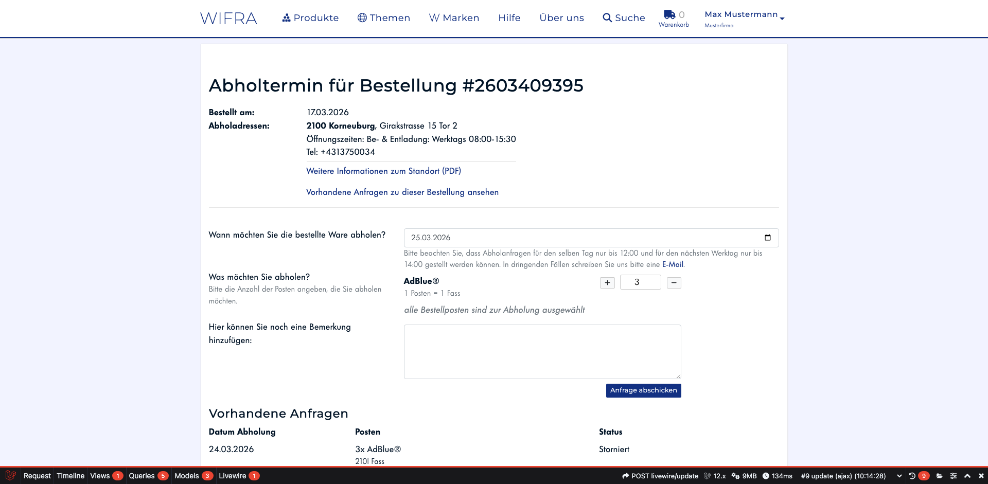 Schritt 8: Abholdatum wählen