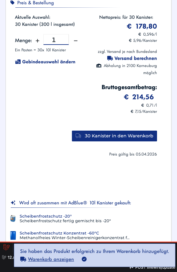 Schritt 4: Warenkorb öffnen